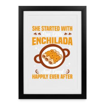Plat mexicain pour amateurs d’enchiladas - Affiche encadrée (27 × 37 cm) - noir - Devant