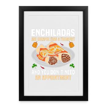  Enchilada Lover Mexican Cuisine Mexicano - Framed poster (27 × 37 cm) - black - Front