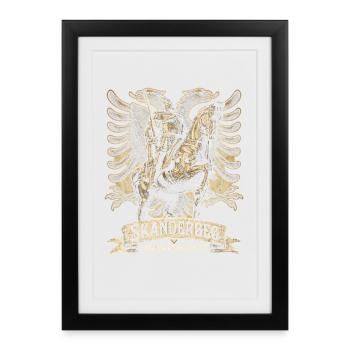 Skanderbeg albanais : Designs Kosovo pour les Albanais - Affiche encadrée (27 × 37 cm) - noir - Devant