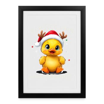 Reindeer was sold out, duck Christmas - Framed poster (27 × 37 cm) - black - Front