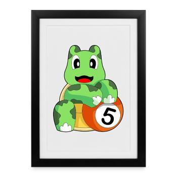 Schildkröte Billiard Queue Sport - Gerahmtes Poster (27 × 37 cm) - Schwarz - Vorne