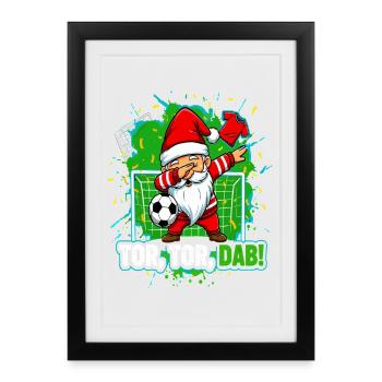 Goal Goal Dab Football Santa Gnome Christmas - Framed poster (27 × 37 cm) - black - Front