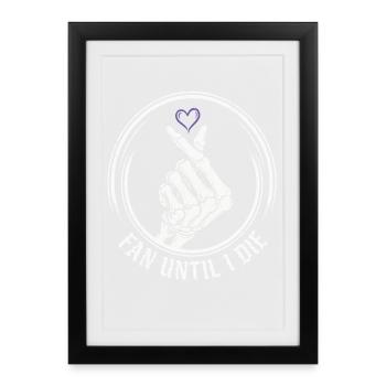 Éventez-vous jusqu’à la mort – Cœur de squelette - Affiche encadrée (27 × 37 cm) - noir - Devant