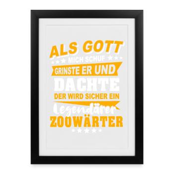 Dictons des gardiens de zoo - Affiche encadrée (27 × 37 cm) - noir - Devant