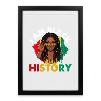 I Am Black History – Pride and Power - Framed poster (27 × 37 cm) - black - Front