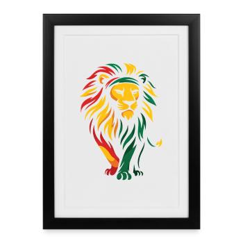 Lion d’Afrique – Fierté de la mélanine Héritage noir - Affiche encadrée (27 × 37 cm) - noir - Devant