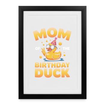 Maman du canard d’anniversaire - Affiche encadrée (27 × 37 cm) - noir - Devant