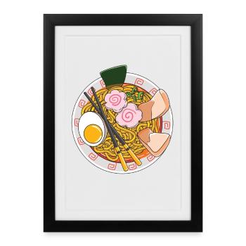 Classic Ramen Japanese Noodles Bowl Foodie Asian - Framed poster (27 × 37 cm) - black - Front