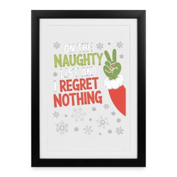 Liste des vilains que je ne regrette rien - Affiche encadrée (27 × 37 cm) - noir - Devant