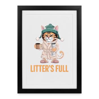 Cozy Cat Morning - Framed poster (27 × 37 cm) - black - Front