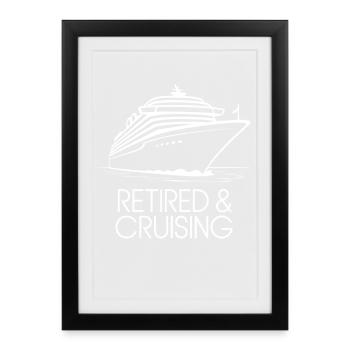 Retired & Cruising Yacht Graphic - Framed poster (27 × 37 cm) - black - Front