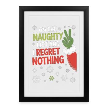 Liste des vilains que je ne regrette rien - Affiche encadrée (27 × 37 cm) - noir - Devant