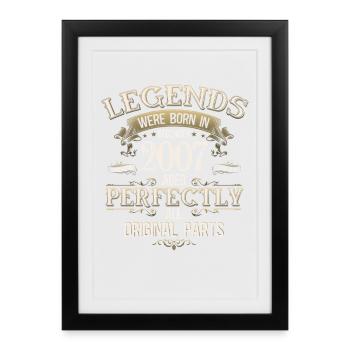 Légende du 18e anniversaire Millésime décembre 2007 - Affiche encadrée (27 × 37 cm) - noir - Devant