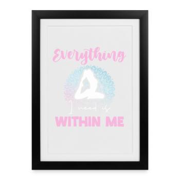 Inner Balance Yoga Motif - Framed poster (27 × 37 cm) - black - Front