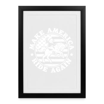 Rodeo Horse Riding Make America Ride Again Cowboy - Framed poster (27 × 37 cm) - black - Front