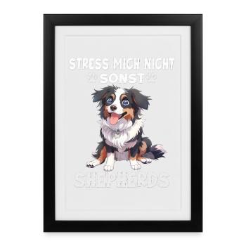 Berger australien propriétaire de chien australien - Affiche encadrée (27 × 37 cm) - noir - Devant