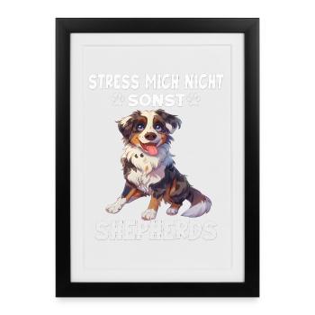 Dictons canins Dog Lover Cadeau Dog Walk Dog Aussie - Affiche encadrée (27 × 37 cm) - noir - Devant