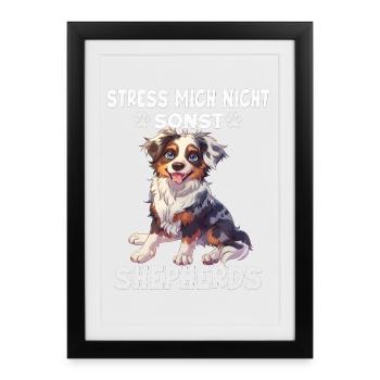 Propriétaire d’un chien berger australien T Aussie - Affiche encadrée (27 × 37 cm) - noir - Devant
