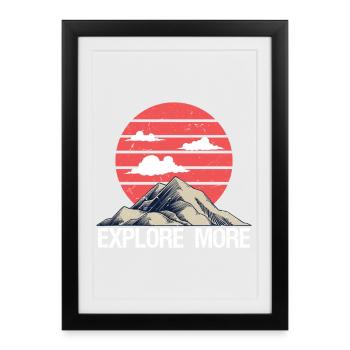 Mountain Explore more - Framed poster (27 × 37 cm) - black - Front