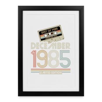 Édition limitée cadeau d’anniversaire de décembre 1985 - Affiche encadrée (27 × 37 cm) - noir - Devant