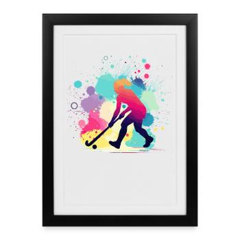 Field Hockey, Field Hockey Player, Hockey - Framed poster (27 × 37 cm) - black - Front
