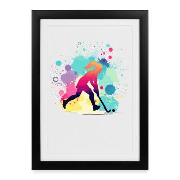 Field Hockey, Field Hockey Player, Hockey - Framed poster (27 × 37 cm) - black - Front
