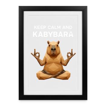 Reste calme Kabybara - Affiche encadrée (27 × 37 cm) - noir - Devant
