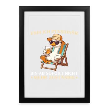 Gans retraité - Plus responsable Adieu - Affiche encadrée (27 × 37 cm) - noir - Devant