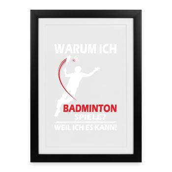 Badminton Player Gifts Badminton Outfits - Framed poster (27 × 37 cm) - black - Front