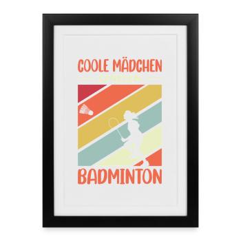 Joueur de badminton offre des tenues de badminton - Affiche encadrée (27 × 37 cm) - noir - Devant