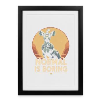 Okapi Tier Normal Is Boring - Framed poster (27 × 37 cm) - black - Front