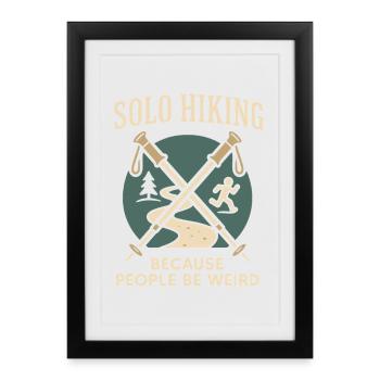 Women's solo hiker empowerment trail - Framed poster (27 × 37 cm) - black - Front