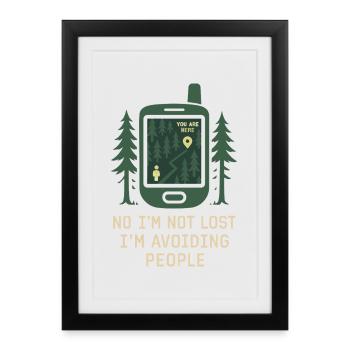 Women's solo hiker empowerment trail - Framed poster (27 × 37 cm) - black - Front