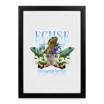 Lizard Y2K Bootleg - Framed poster (27 × 37 cm) - black - Front