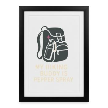 Women's solo hiker empowerment trail - Framed poster (27 × 37 cm) - black - Front