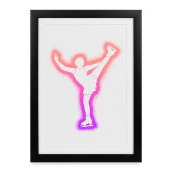 Patineuse artistique Fille patineuse artistique Patinage artistique - Affiche encadrée (27 × 37 cm) - noir - Devant
