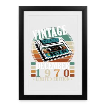 Vintage 1970 Best Of Dezember - Gerahmtes Poster (27 × 37 cm) - Schwarz - Vorne