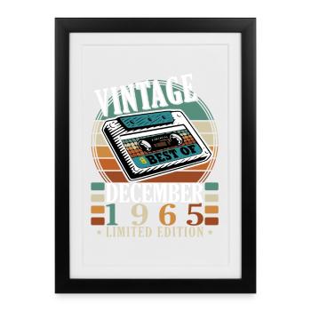 Vintage 1965 Limited Edition Best Of - Gerahmtes Poster (27 × 37 cm) - Schwarz - Vorne