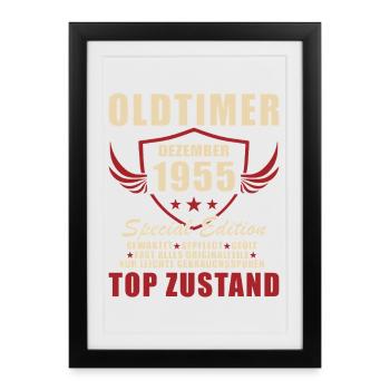 Oldtimer Édition spéciale décembre 1955 - Affiche encadrée (27 × 37 cm) - noir - Devant