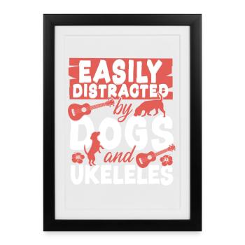 Ukulélé hawaïen Ukulélé Ukulélé Facilement - Affiche encadrée (27 × 37 cm) - noir - Devant