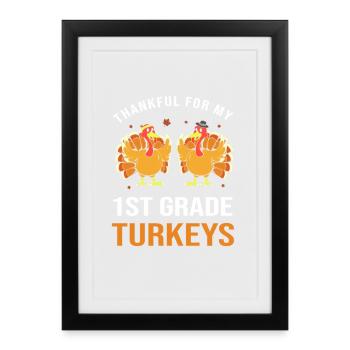 Thanksgiving Teacher Teacher - Framed poster (27 × 37 cm) - black - Front