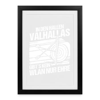 Mur des Boucliers Médiévaux Marché Médiéval Viking - Affiche encadrée (27 × 37 cm) - noir - Devant