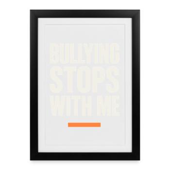 Sympathie anti-harcèlement, Lève-toi - Affiche encadrée (27 × 37 cm) - noir - Devant
