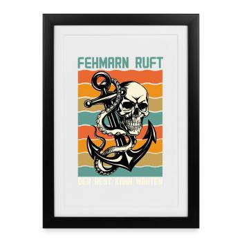 FEHMARN APPELLE LES AUTRES PEUVENT ATTENDRE Rétro Drôle - Affiche encadrée (27 × 37 cm) - noir - Devant