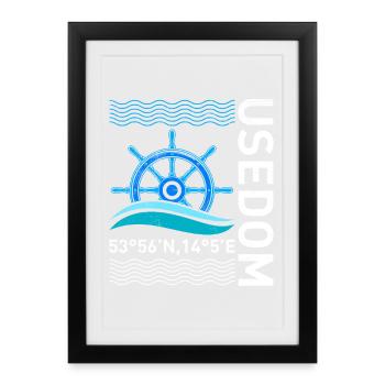 Island USEDOM Baltic Sea Usedom Holiday Fun - Framed poster (27 × 37 cm) - black - Front