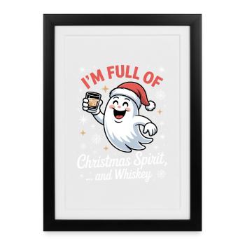 Whiskey Spirit Christmas Cheer - Affiche encadrée (27 × 37 cm) - noir - Devant