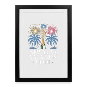 Mode vacances du Nouvel An - Affiche encadrée (27 × 37 cm) - noir - Devant