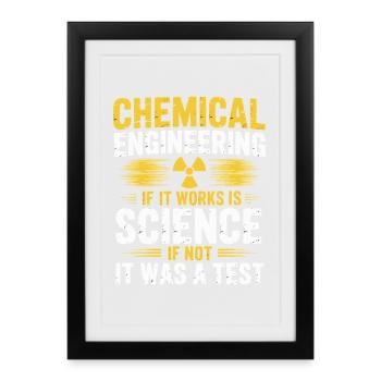 Drôle d’ingénieur chimiste scientifique Logique de l’humour - Affiche encadrée (27 × 37 cm) - noir - Devant