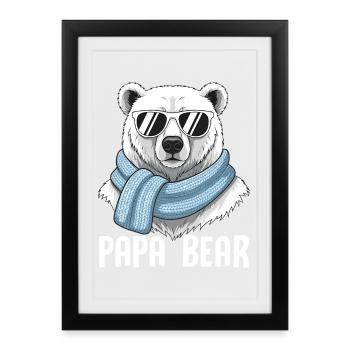 Papa Ours - Affiche encadrée (27 × 37 cm) - noir - Devant