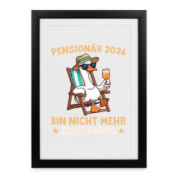 Retraité 2026 Je ne suis plus responsable - Affiche encadrée (27 × 37 cm) - noir - Devant